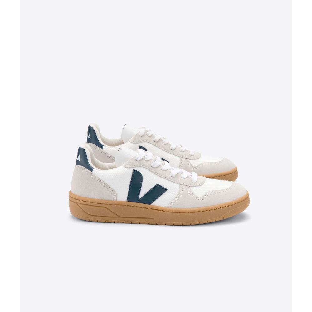 Veja V-10 B-MESH Women\'s Sneakers White/Beige | NZ 637MQZ